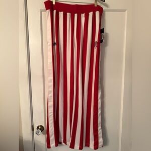 Adidas Indiana Hoosiers Red White Stripe Tear Away warm up Pants - Crimson